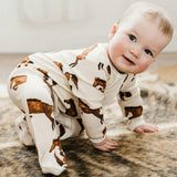 Valais Sheep Bamboo Zipper Footed Romper