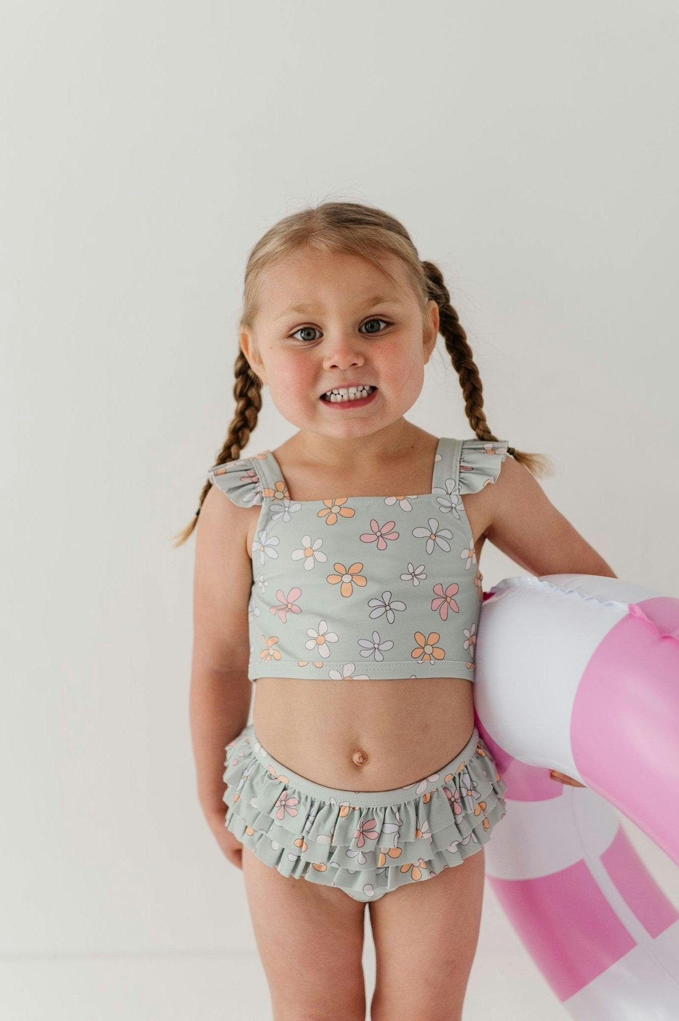 Girl's Two-Piece Ruffle Swimsuit