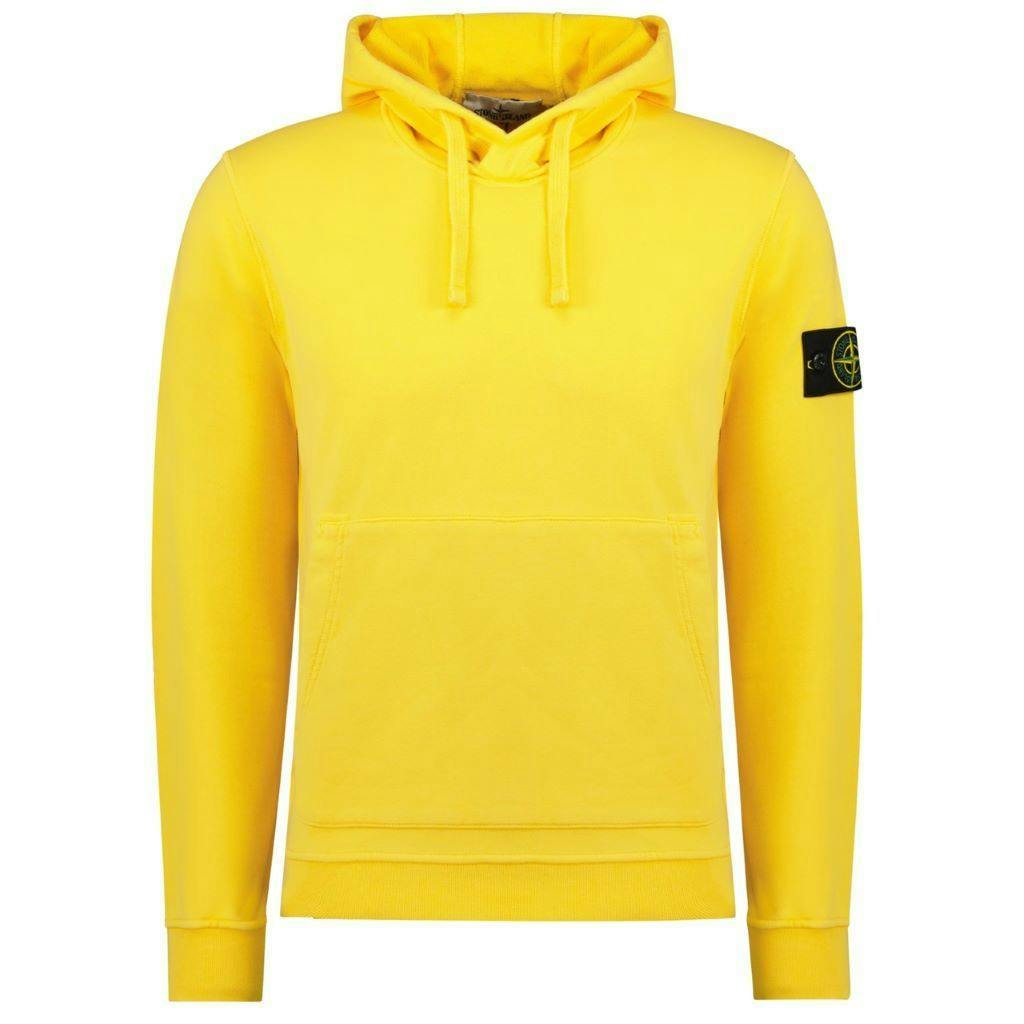 Stone Island Kids Yellow Hooded Quarter Zip