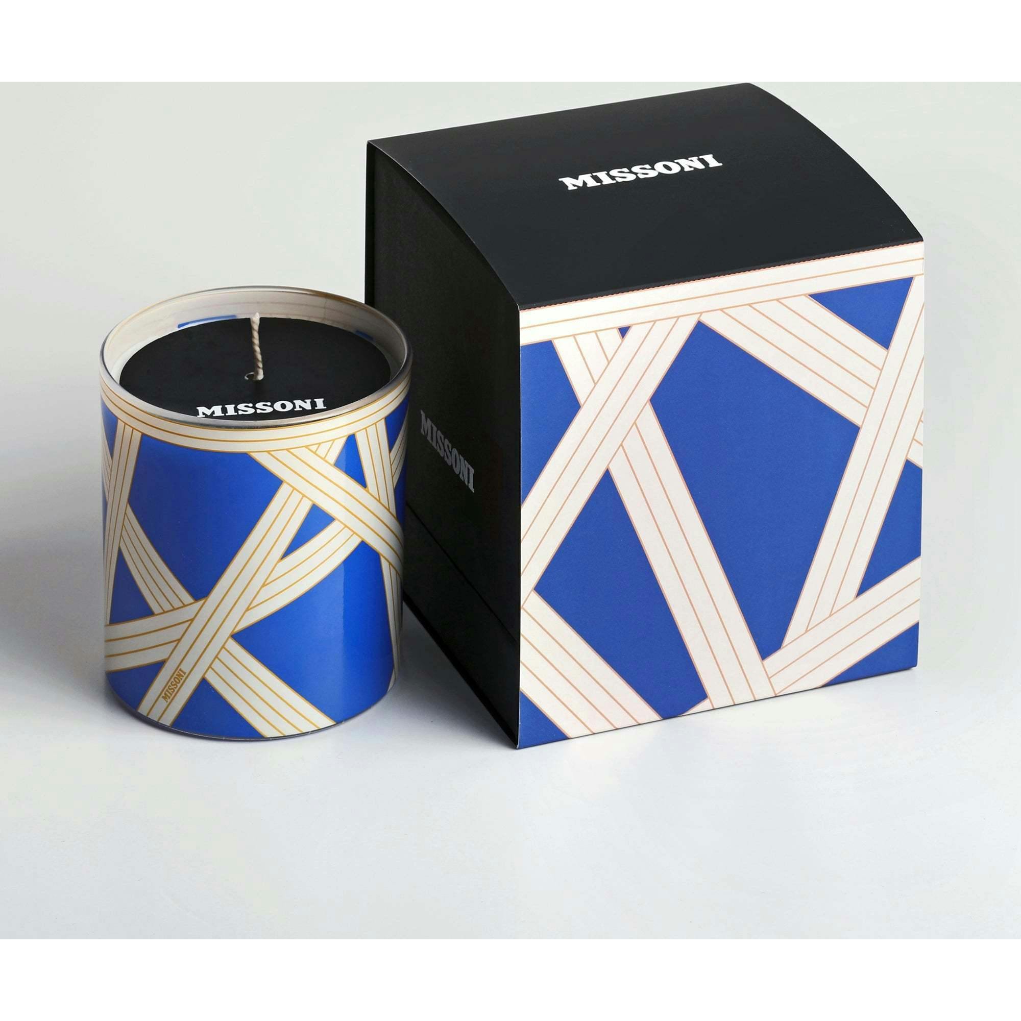 Scented Candle Nastri 220Gr  Bicolore 2 Blue Diam. 3.3