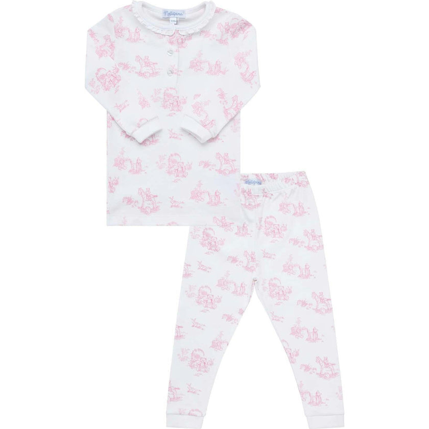 Blue Toile Baby Pajamas