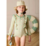 Annie Apple Print Beach Hat in Green (S-L)