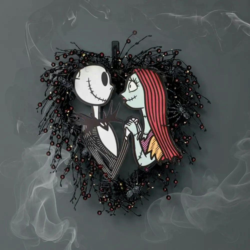 Disney® Jack Skellington and Sally Halloween Wreath Pre-Lit