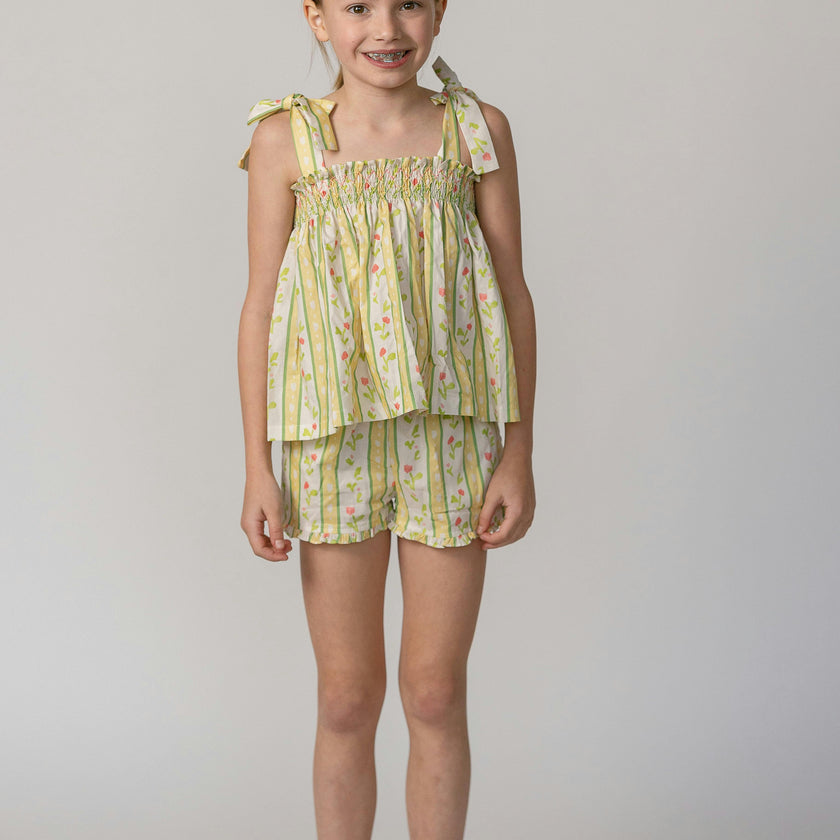 Teatime Set in Vivian Stripe in Daffodil