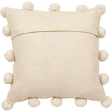 Cream Pom Poms Cream - Hand Felted Wool Pillow - 20" Arcadia Home