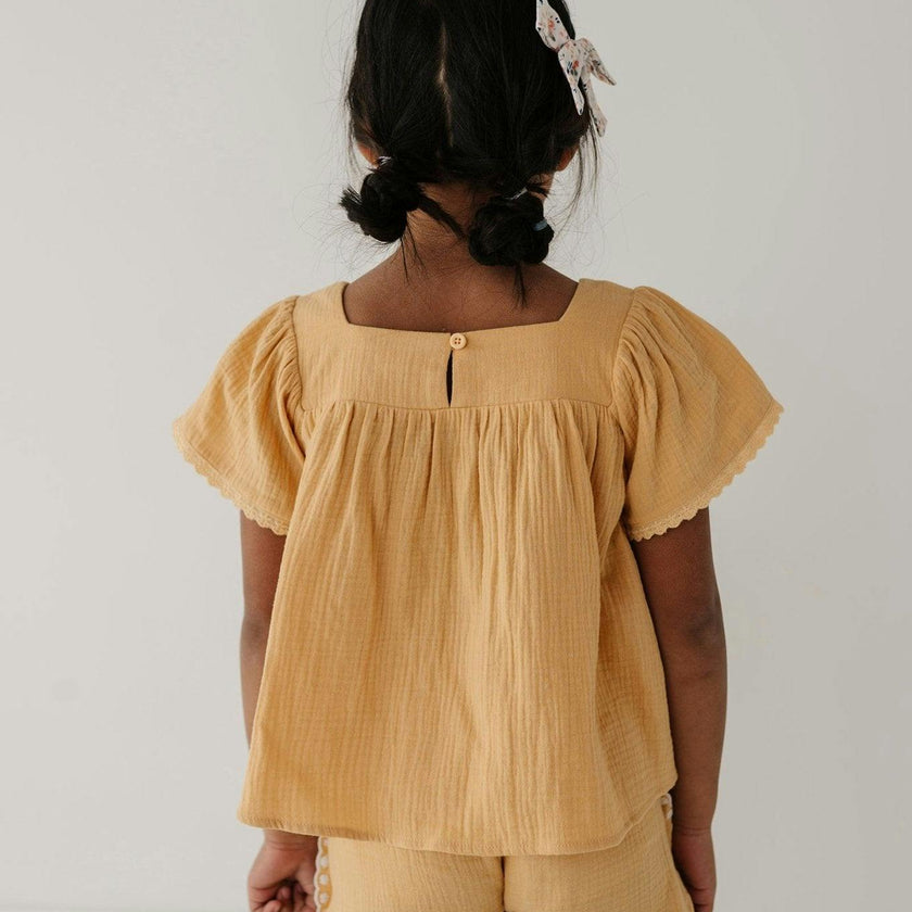 Square Neck Peasant Top