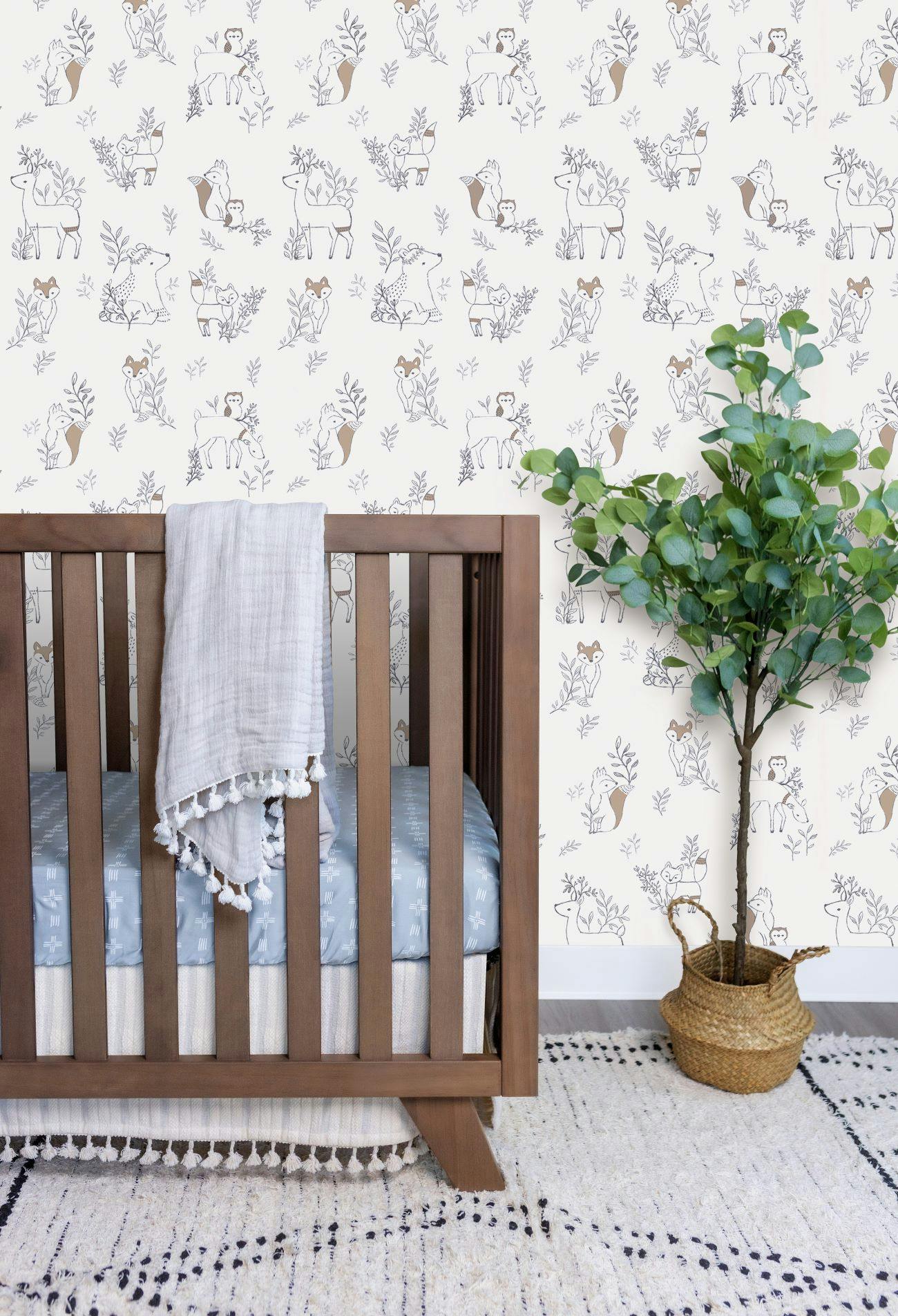 Ezra Woodland Nursery Wallpaper