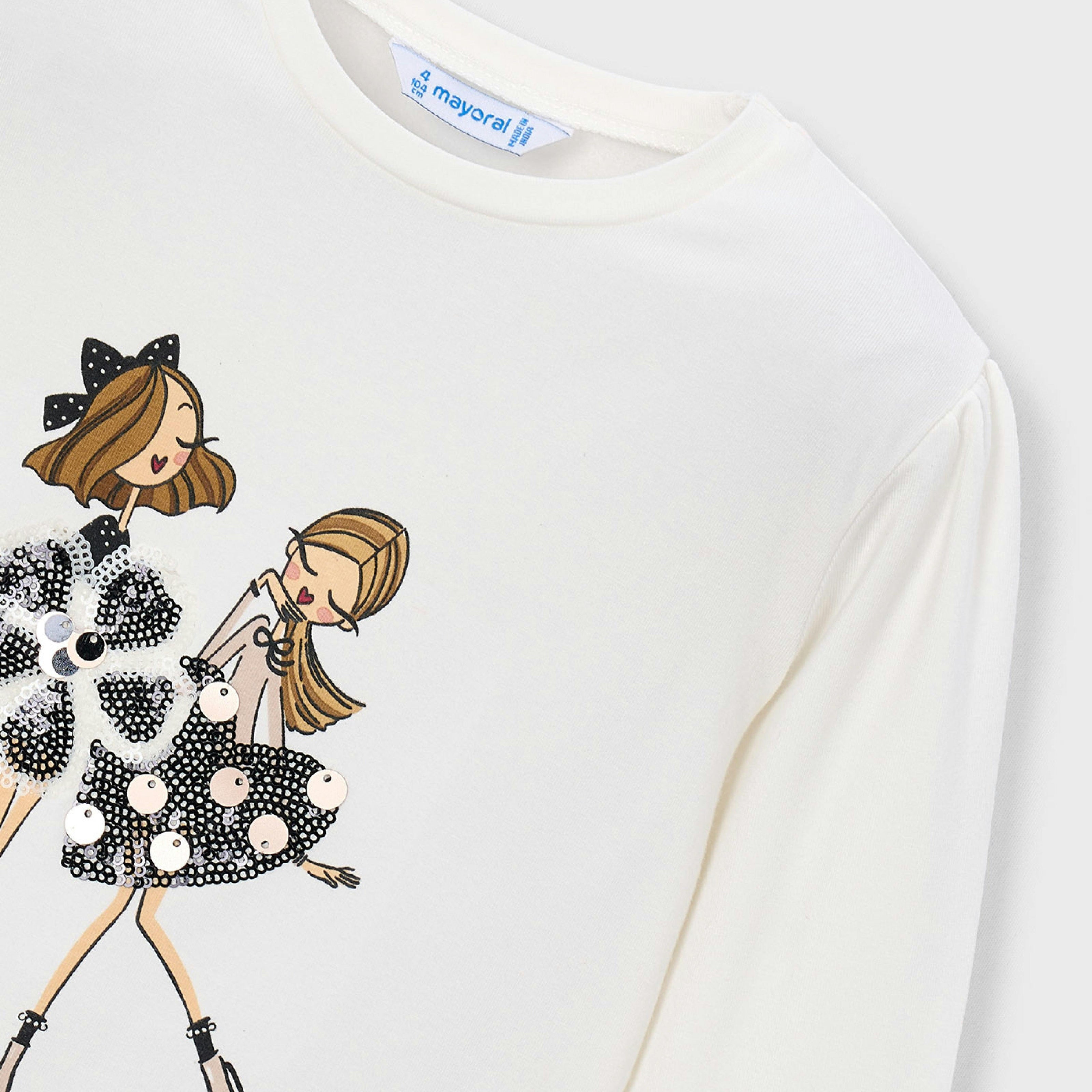 White Graphic Long-Sleeve Tee