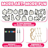Aqua Fluffs Mess-Free 3D Art Kit for Kids Double-Sided Water-Activated Craft with Dinosaur & Space Designs, No Glue or Paint, Creative Activity Ages 3–8