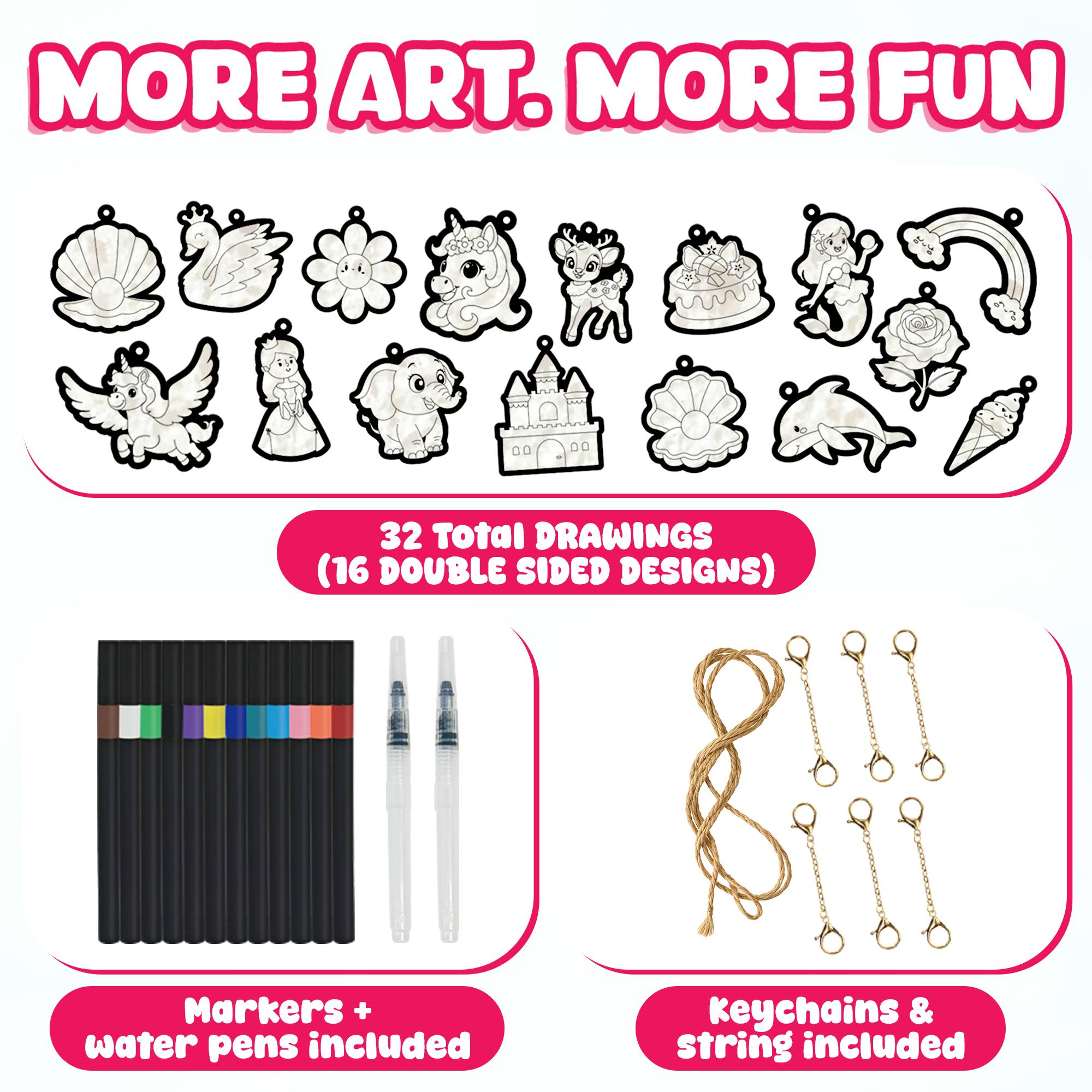 Aqua Fluffs Mess-Free 3D Art Kit for Kids Double-Sided Water-Activated Craft with Dinosaur & Space Designs, No Glue or Paint, Creative Activity Ages 3–8