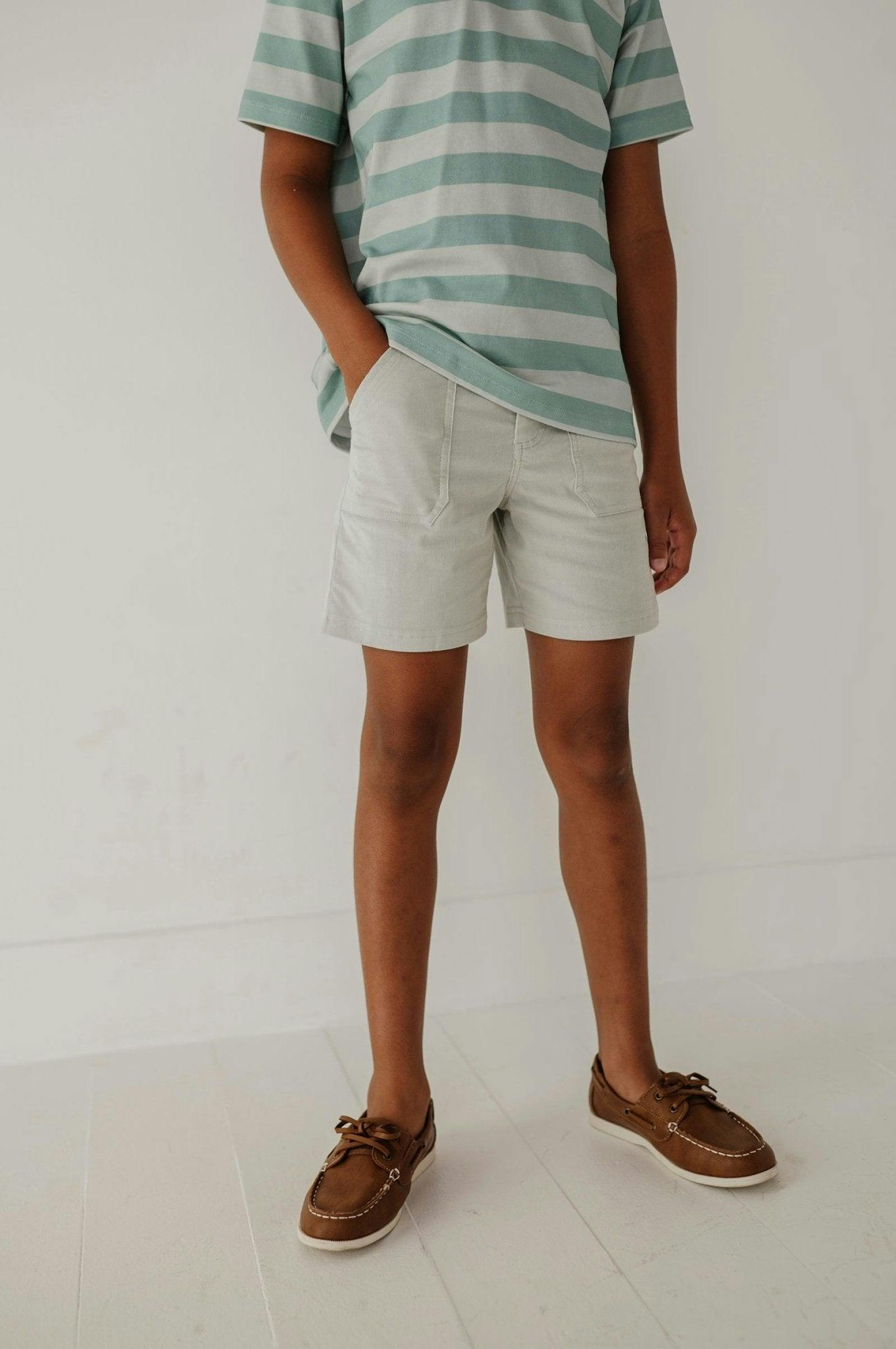 Boys Corduroy Shorts in Sky Blue