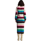 Women's Lydia Jersey Ribbed Crew Neck Long Sleeve Dress, Multi