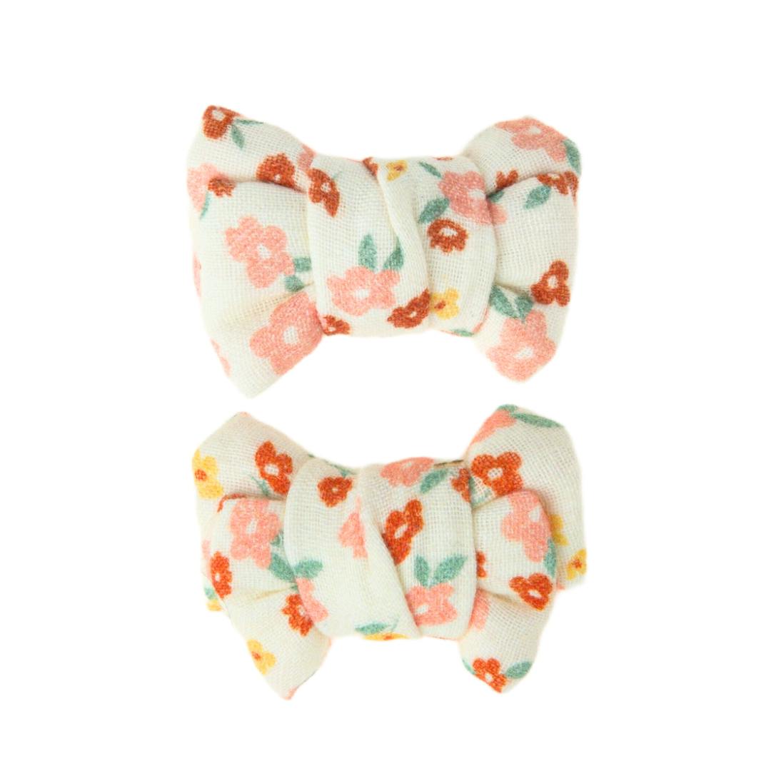 Pigtail Bow Hair Clips Set of 2 | Organic | Lille Cottage Club