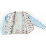 Quilted Velvet Jacket in Frost and Holiday Dot Stripe | Girls Jacket