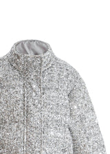 Gray Glitter Puffer Jacket