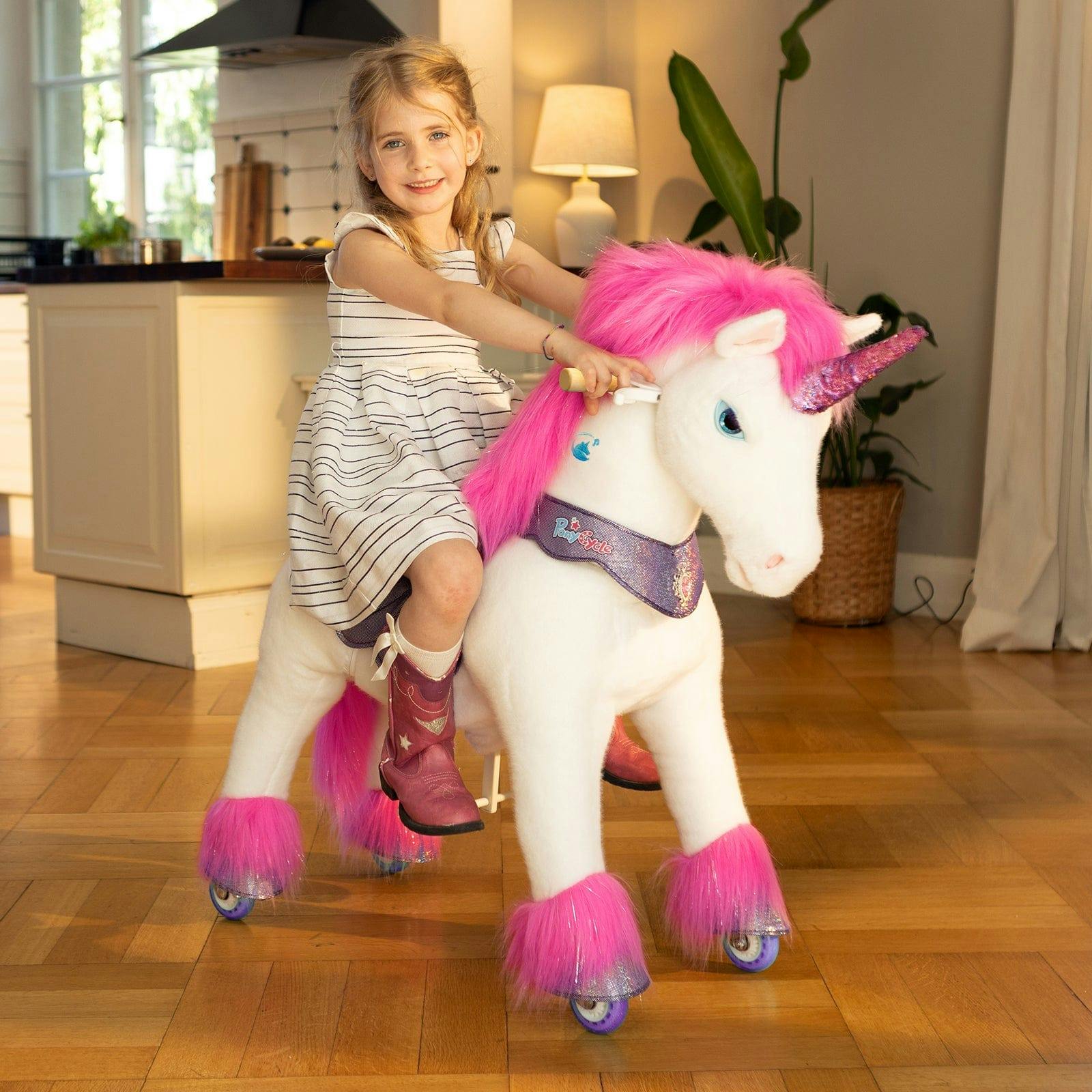 Model Y® Unicorn Ride-On Toy Age 4–7 – Pink/Purple