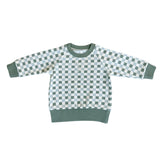 Boys Fleece Sweatshirt in Fern Checkered