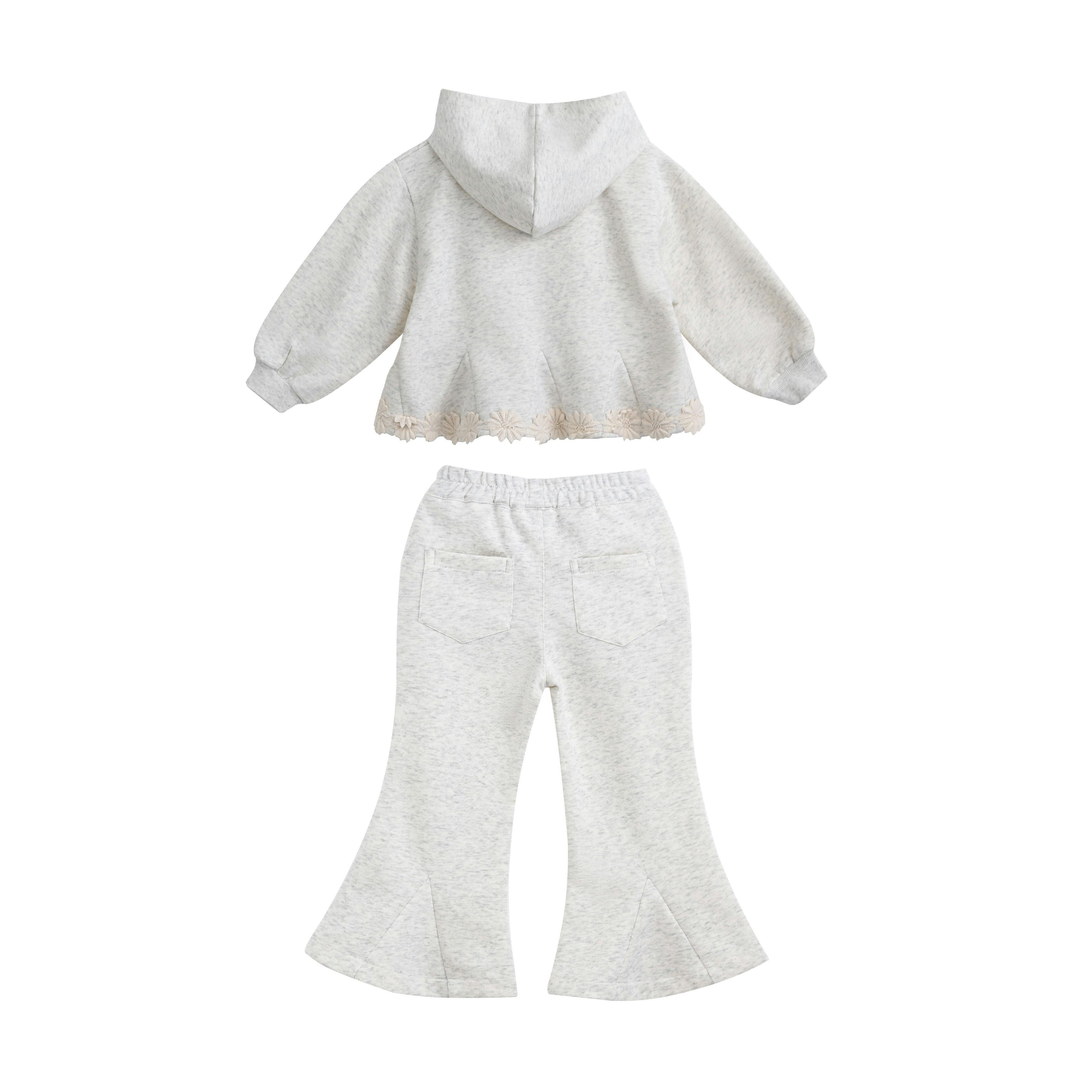 Beige Lace-Trim Set