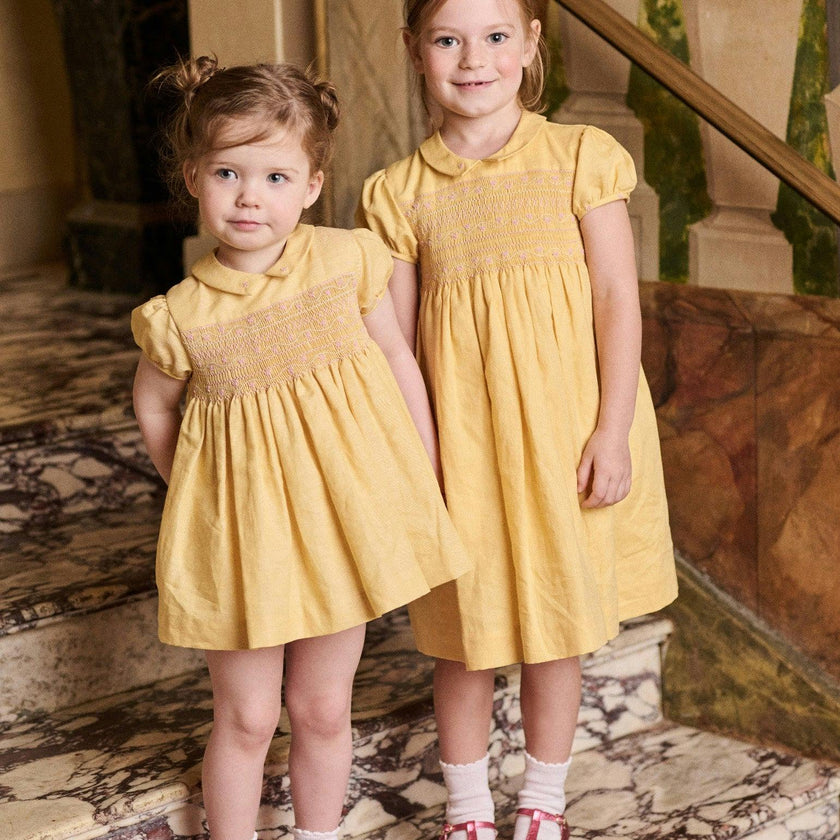 Nicky Hilton x La Coqueta Lemon Dolly Baby Girl Hand-Smocked Set