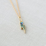 Abalone Lightning Bolt Charm Necklace