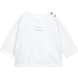 Wording Graphic Print Crew Neck Long Sleeve 2-Button Shoulder T-Shirt