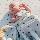 Blue Bird Bamboo Muslin Fitted Crib Sheet