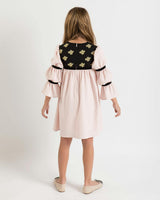 Bella dress (burgundy with golden embroidery blooms)