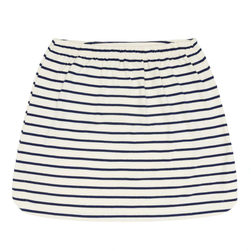 women's cream and navy stripe skirt