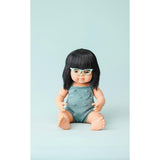 Colourful Edition Collection - Baby Doll Asian Girl with Glasses 15” (lead color rompers)