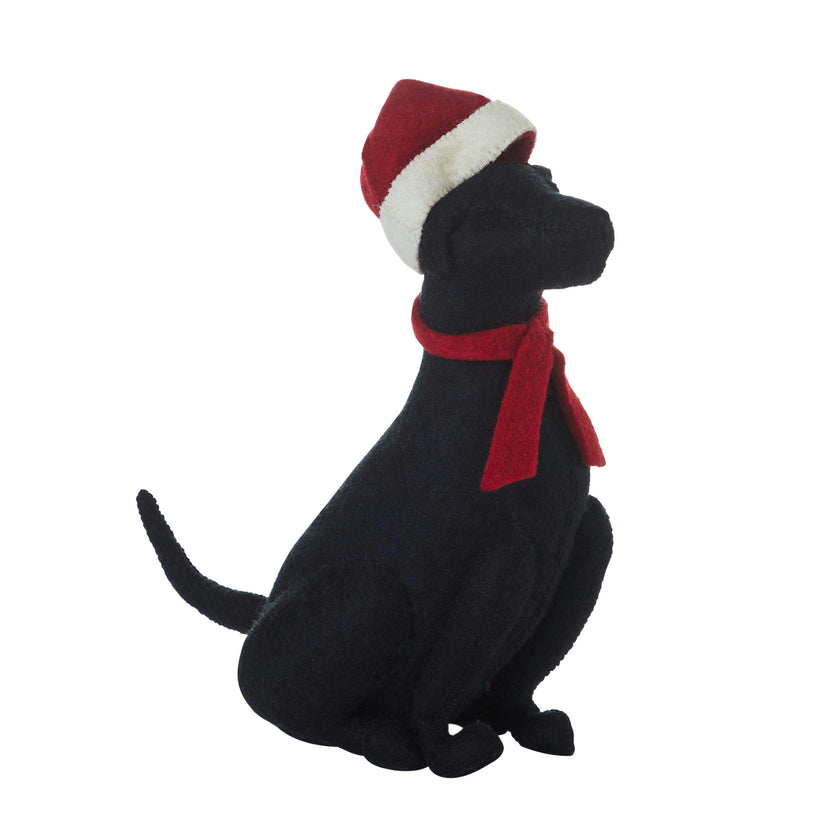 Lab Santa Hat Christmas Tree Topper Hand Felted Wool Arcadia Home
