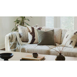 Abstract Leaf Green & Beige Accent Pillow