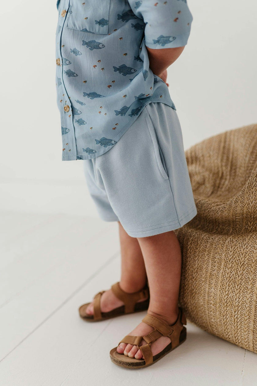 Boys Everyday Shorts in Dusty Sky Blue
