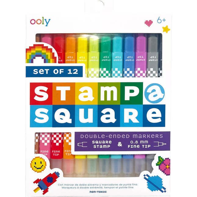 Stamp-A-Square Double Ended Markers - Set of 12