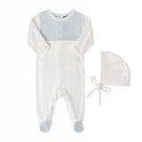 Baby Chevron Velour Romper with Hat
