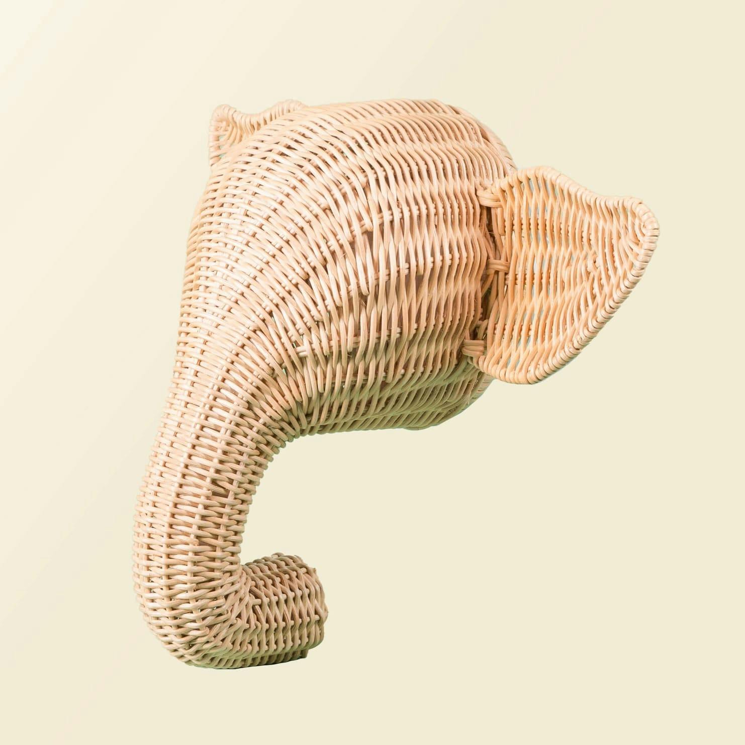Handcrafted - Elephant Wall Decor - Rattan Wicker