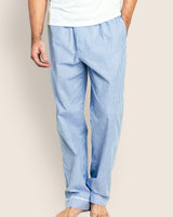 Men's Twill Pajama Pants in French Blue Heritage Stripe