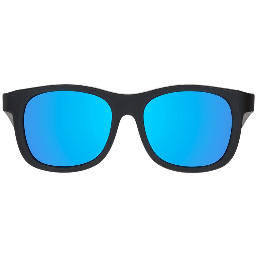 Jet Black Navigator | Polarized Cobalt Blue Mirrored Lenses