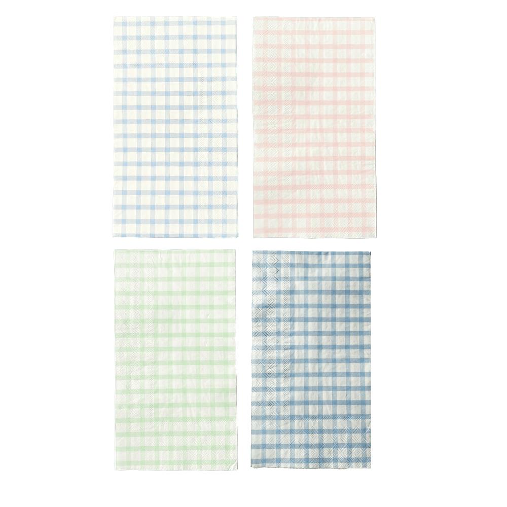 Pastel Mixed Light Gingham Guest Napkins