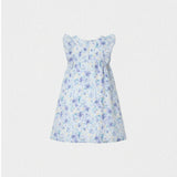 Elena Girl Dress Sleeveless, Watercolor Blue Yellow