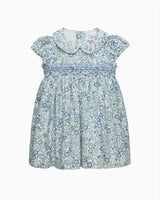 Baby Arabella Floral Smocked Dress in Blue