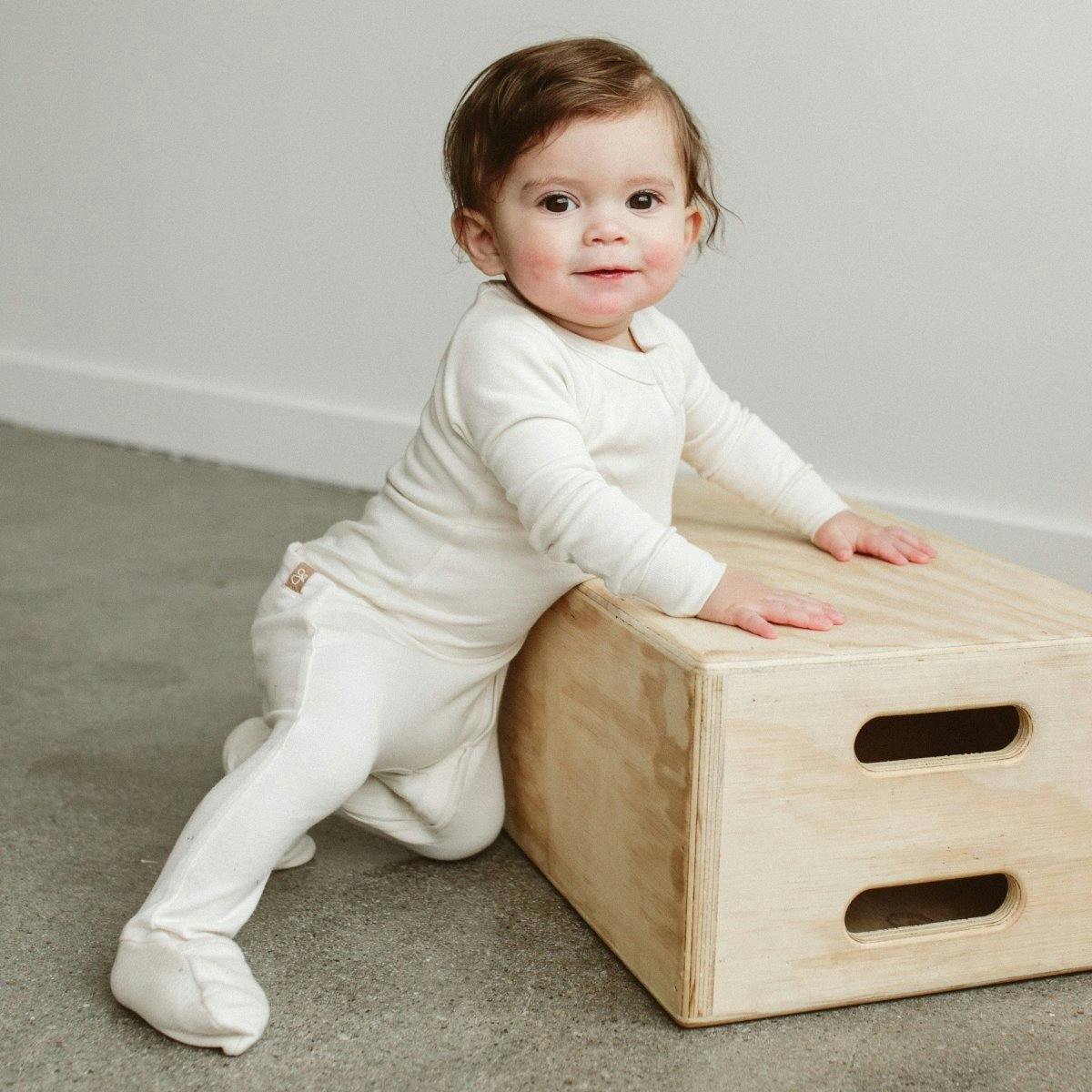 GROW WITH YOU FOOTIE | CLOUD — Bamboo Organic Cotton Blend, 0–6M