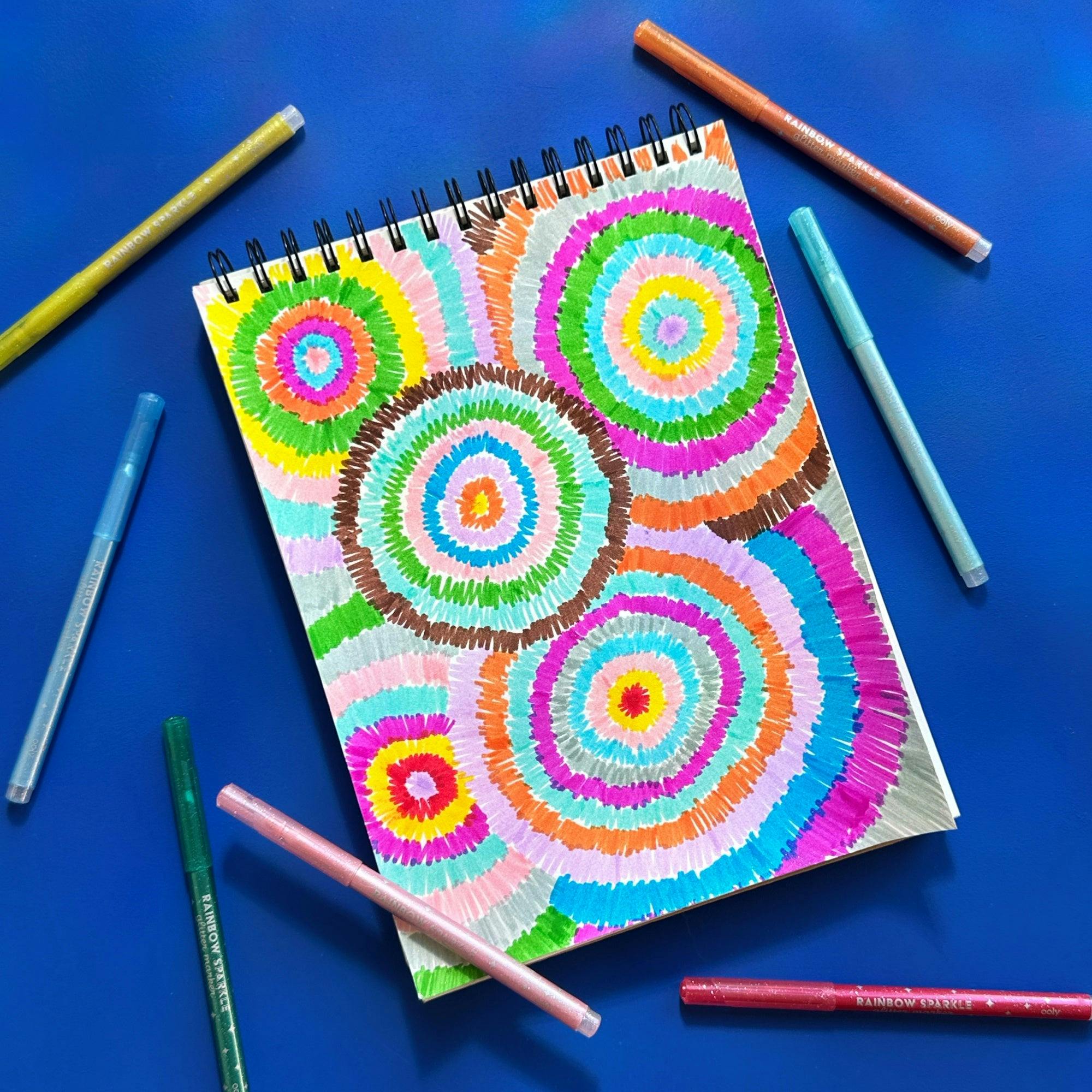 Rainbow Sparkle Glitter Markers - Set of 15