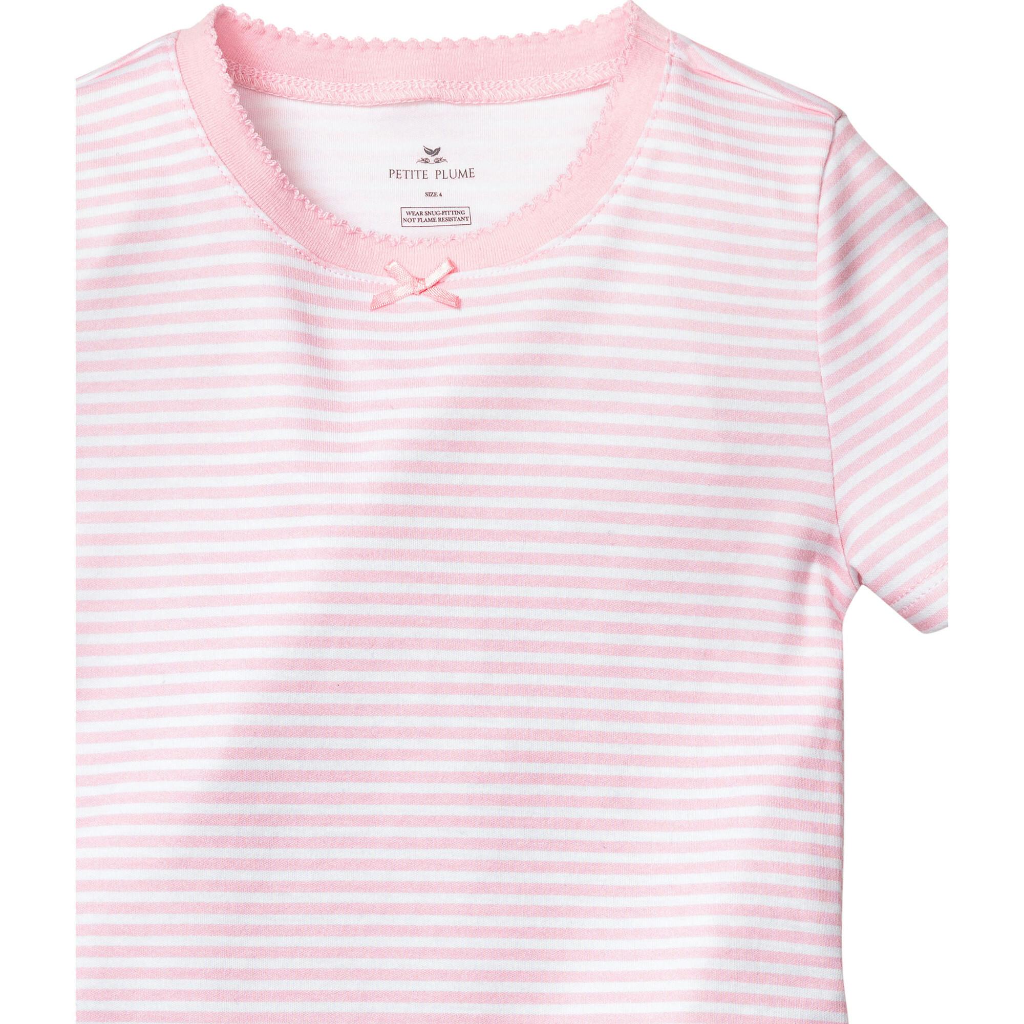 Kid's Pima Snug Fit Pajama Short Set in Pink Stripe