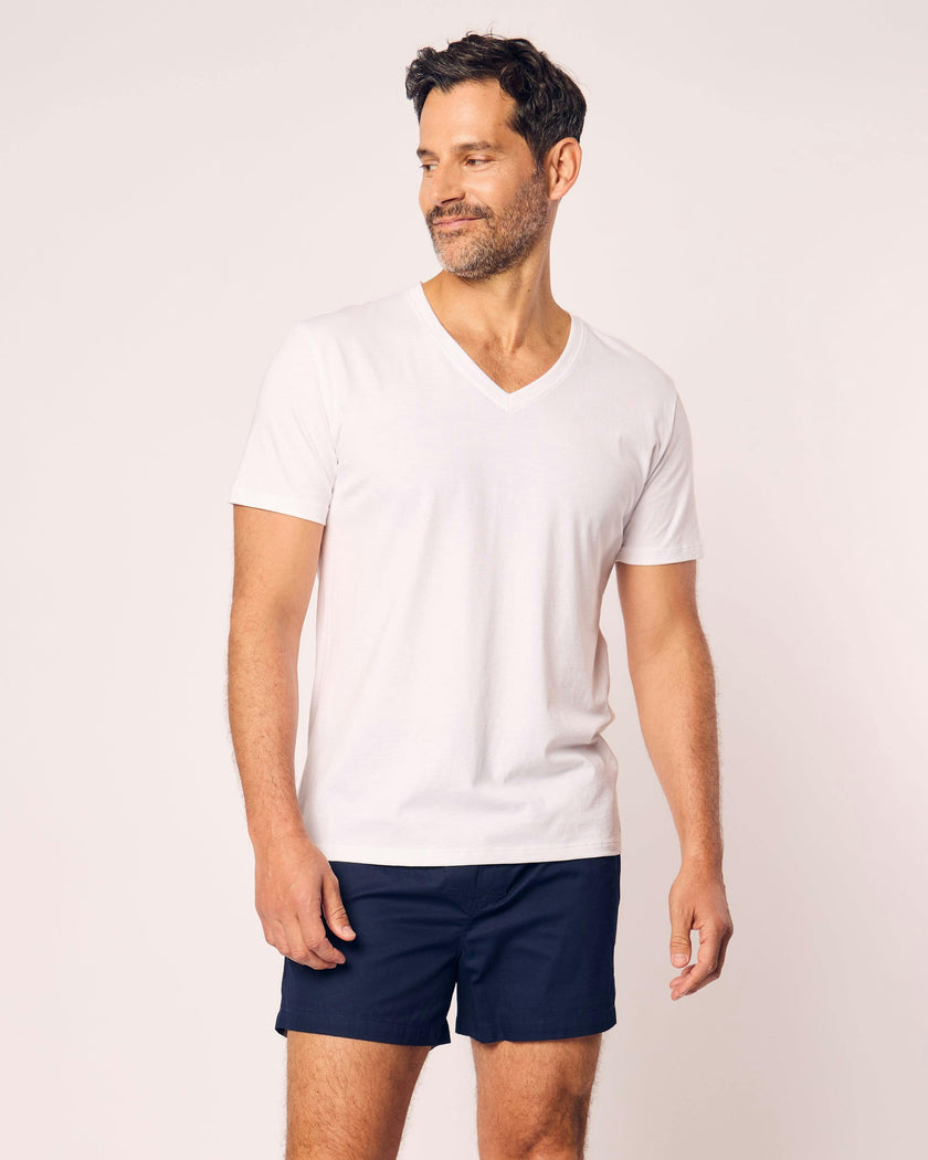 Men's Twill 3 Pack Boxers in Navy French Ticking