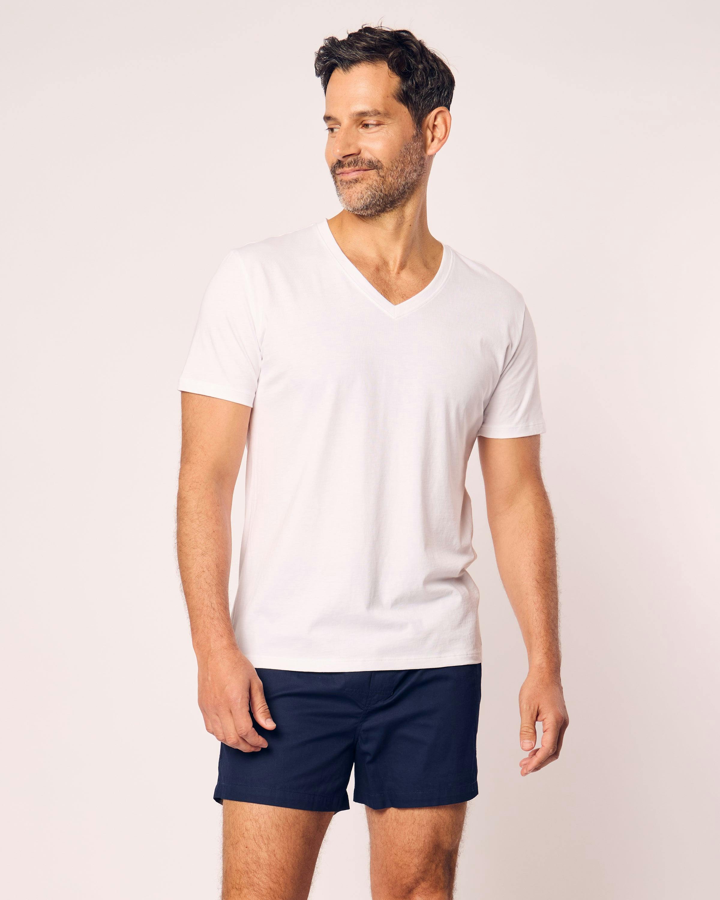 Men's Twill 3 Pack Boxers in Navy French Ticking