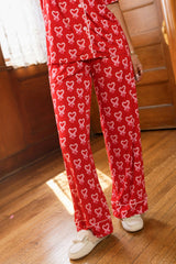 Kali Pajama Set in Poinsettia Candy Canes
