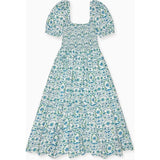 Nicky Hilton x La Coqueta Blue Bow Floral London Women Long Dress