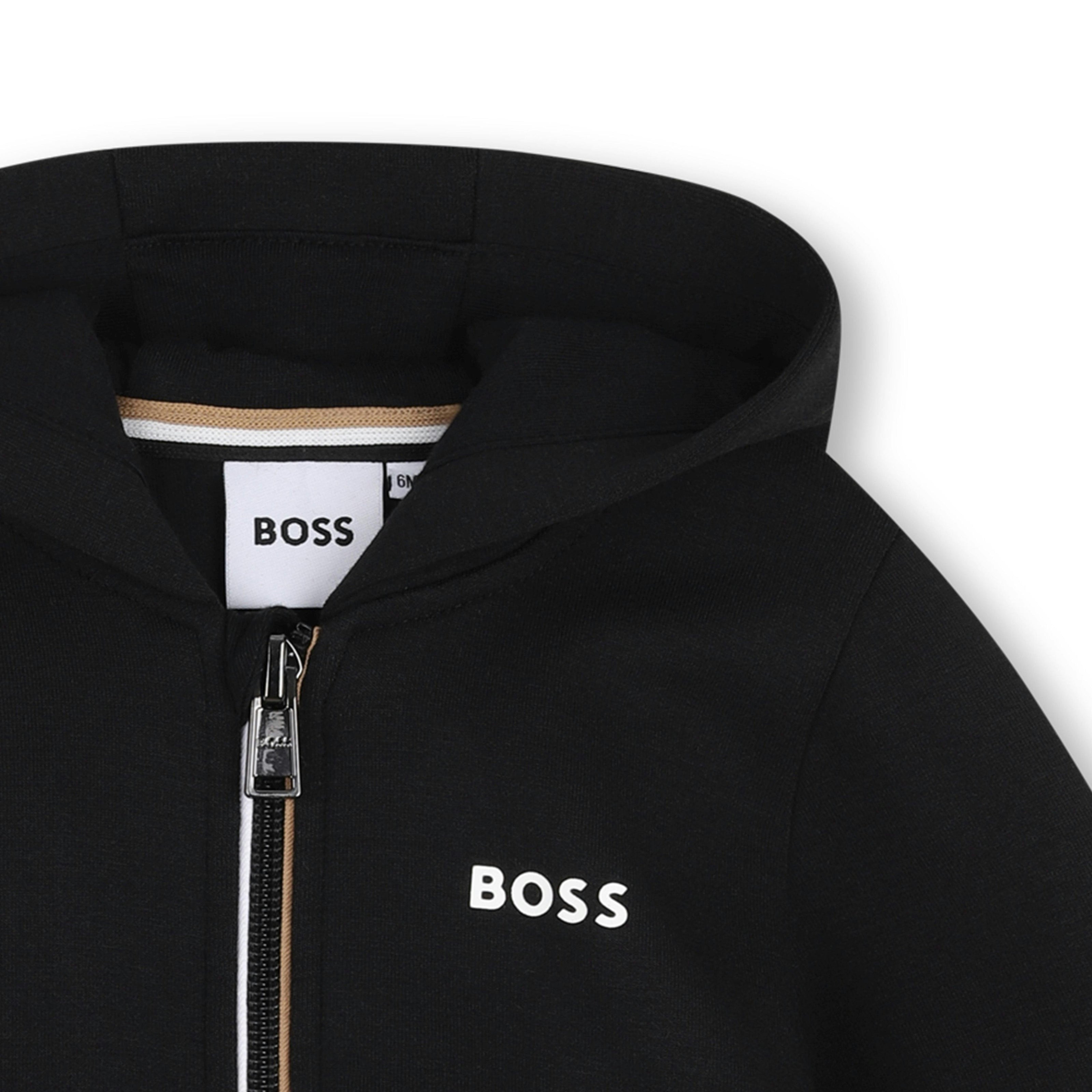 Black Zip-Up Tracksuit Set