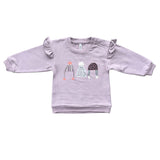 Girls Ruffle Sweatshirt in Snow Hats