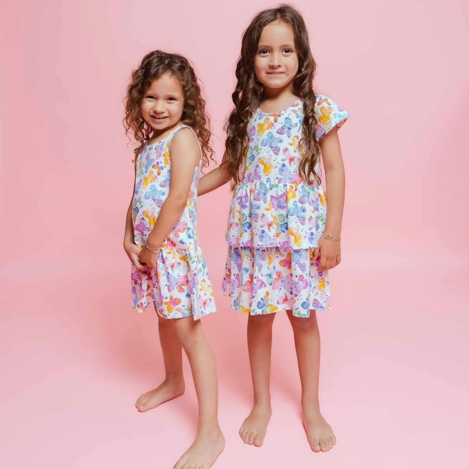Round Neck 2-Layered Dress With Matching Shorts